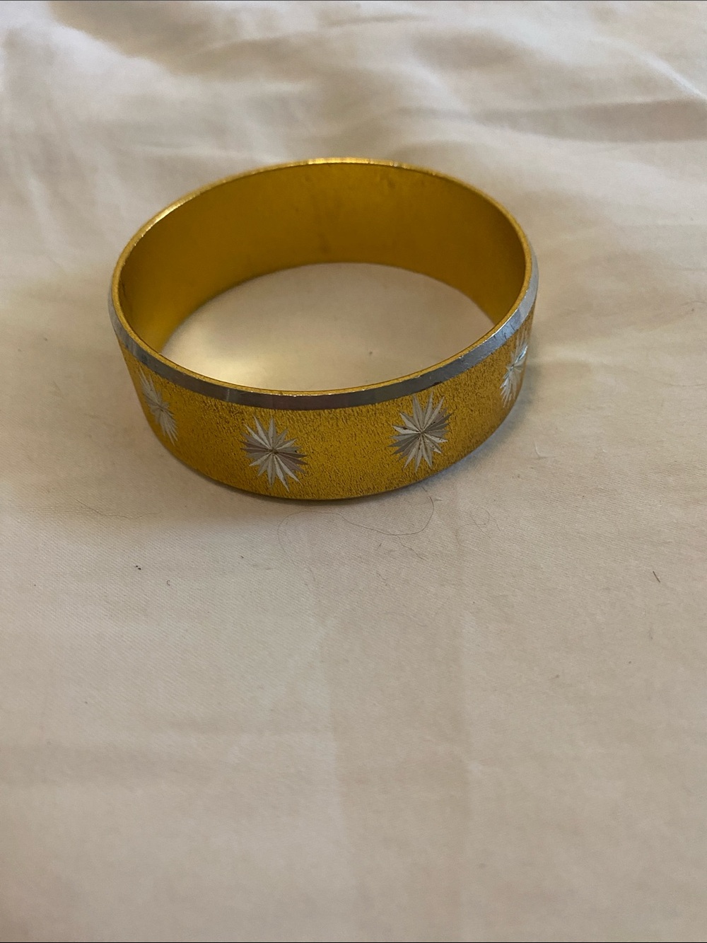 Yellow Starburst Enamel Bangle Bracelet